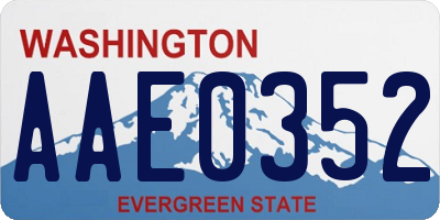 WA license plate AAE0352