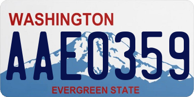 WA license plate AAE0359