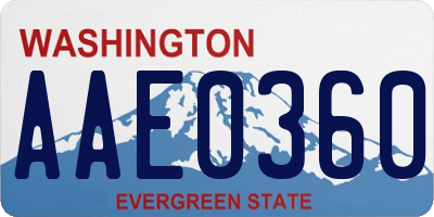 WA license plate AAE0360