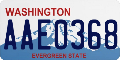 WA license plate AAE0368