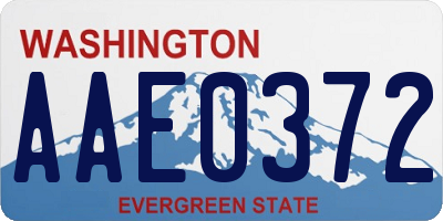 WA license plate AAE0372