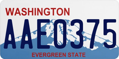 WA license plate AAE0375