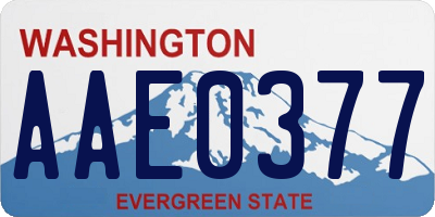 WA license plate AAE0377