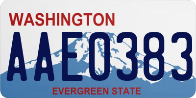 WA license plate AAE0383