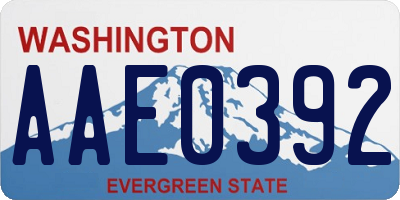 WA license plate AAE0392
