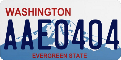 WA license plate AAE0404