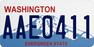 WA license plate AAE0411