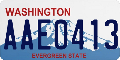 WA license plate AAE0413