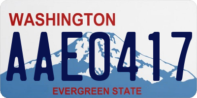 WA license plate AAE0417