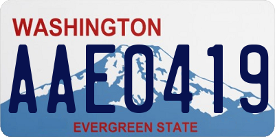 WA license plate AAE0419