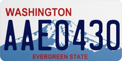 WA license plate AAE0430