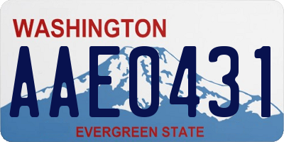 WA license plate AAE0431