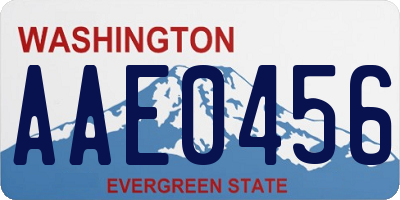 WA license plate AAE0456