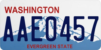 WA license plate AAE0457