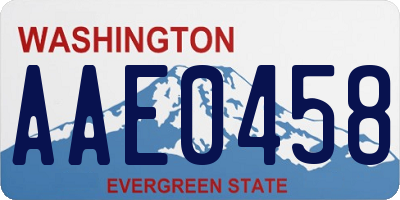 WA license plate AAE0458