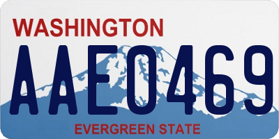 WA license plate AAE0469