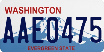 WA license plate AAE0475