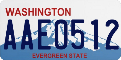 WA license plate AAE0512