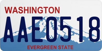 WA license plate AAE0518
