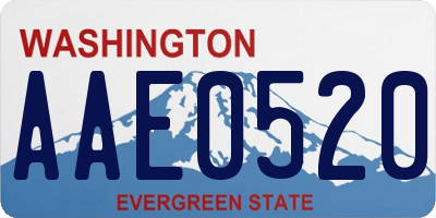 WA license plate AAE0520