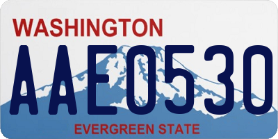 WA license plate AAE0530