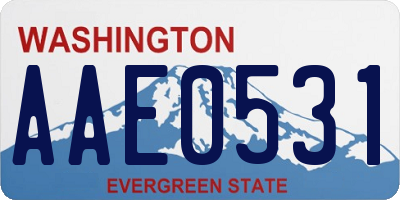 WA license plate AAE0531