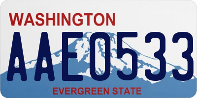 WA license plate AAE0533