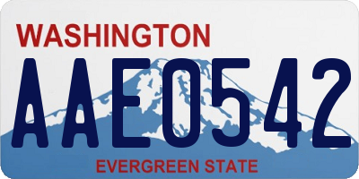 WA license plate AAE0542
