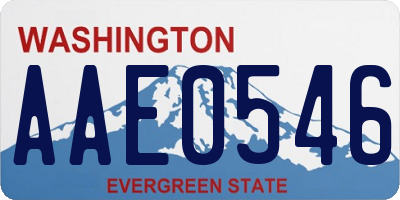 WA license plate AAE0546