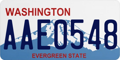 WA license plate AAE0548