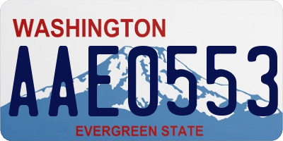 WA license plate AAE0553