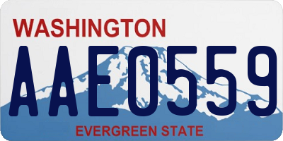 WA license plate AAE0559