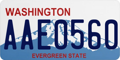 WA license plate AAE0560