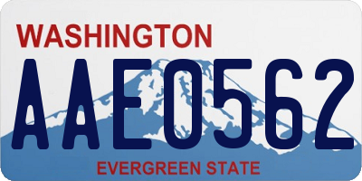 WA license plate AAE0562