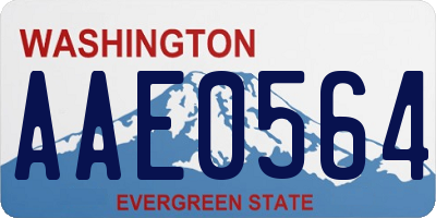 WA license plate AAE0564