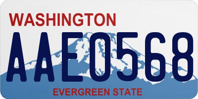 WA license plate AAE0568