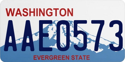 WA license plate AAE0573