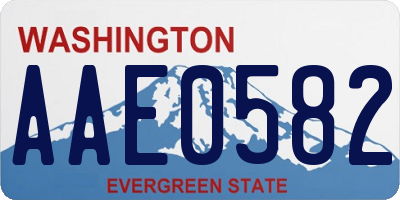 WA license plate AAE0582