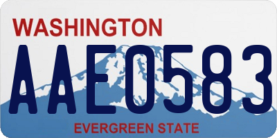 WA license plate AAE0583