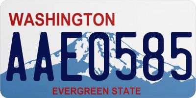 WA license plate AAE0585