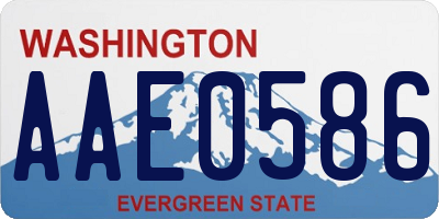 WA license plate AAE0586