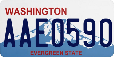 WA license plate AAE0590