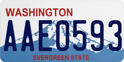 WA license plate AAE0593
