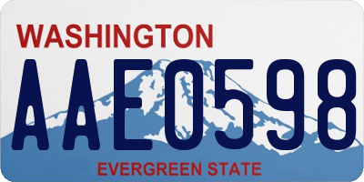 WA license plate AAE0598