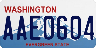 WA license plate AAE0604