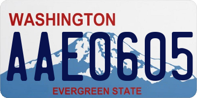 WA license plate AAE0605