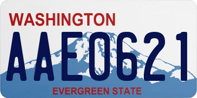 WA license plate AAE0621