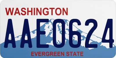WA license plate AAE0624