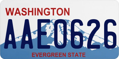 WA license plate AAE0626
