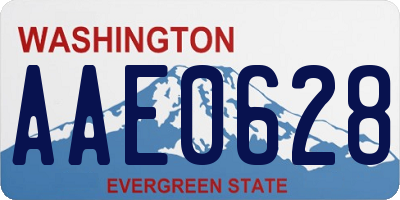 WA license plate AAE0628